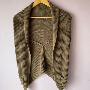 Forever21 S Knit Draped Sweater in brown